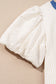 Beige Stripe Seersucker Contrast Round Neck Puff Sleeve T Shirt Dress