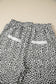 Gray Animal Print Wide Leg Terry Knit Pants