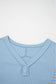 Dusk Blue Exposed Seam Waffle Striped Patchwork Baggy Pullover