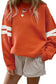 Tillandsia Purple Varsity Striped Detail Drop Shoulder Oversized Sweatshirt