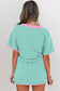 Apricot Colorblock Edge Drop Shoulder T Shirt and Skort 2Pcs Set