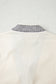 White Floral Puff Sleeve Contrast V Neck Patchwork Blouse