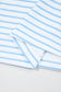 Sky Blue Stripe 3/4 Floral Puff Sleeve Patchwork Drop Shoulder Top