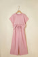 Clearly Aqua Solid Color Loose Tee Drawstring Wide Leg Pants 2pcs Outfit