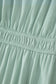 Clearly Aqua Solid Color V Neck Short Puff Sleeve High Waist Tiered Maxi Dress