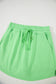 Light Green French Terry Drawstring Mini Skort with Pockets