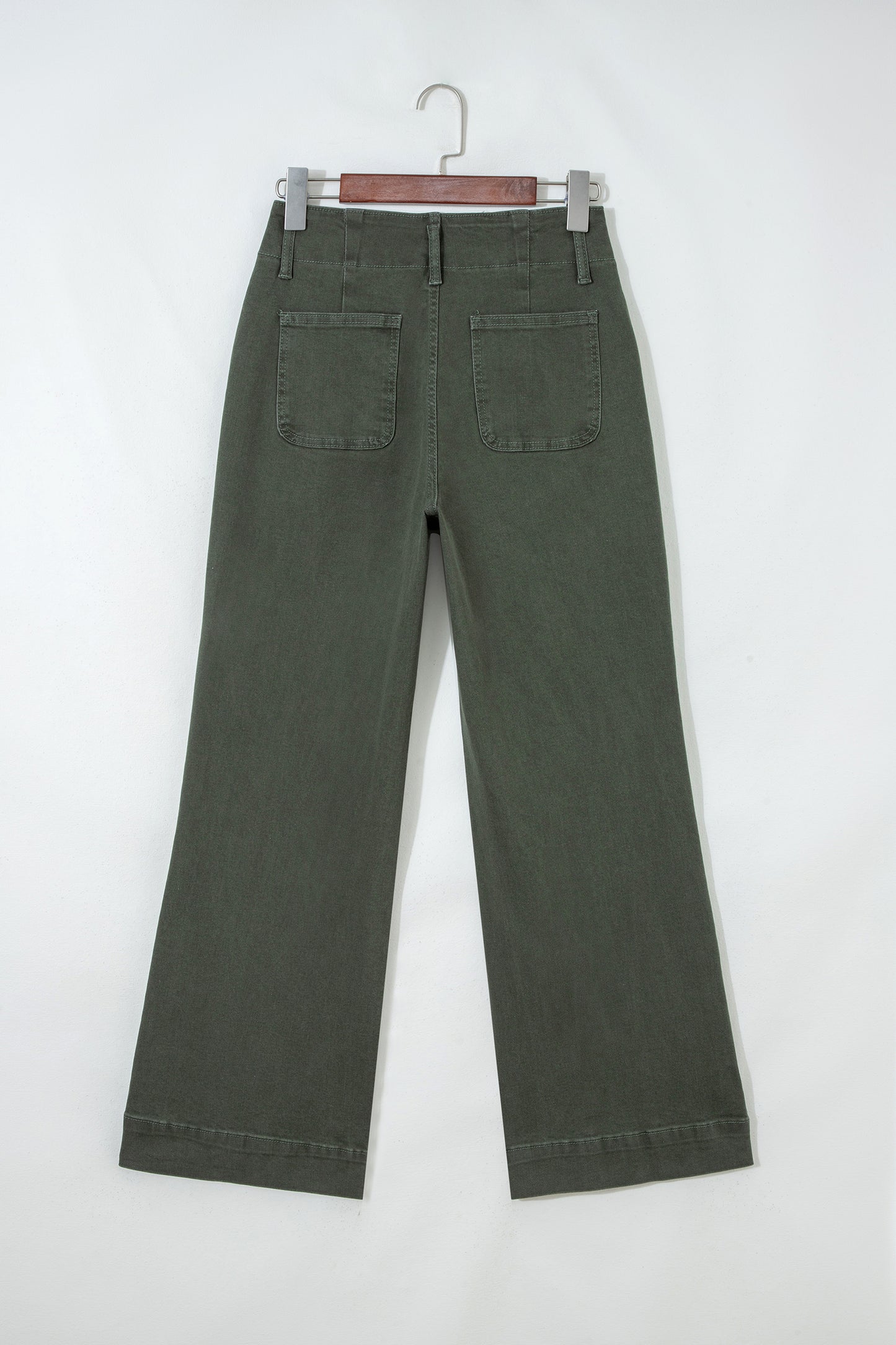 Black 2-Button High Waist Flared Bottom Jeans