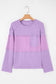 Phalaenopsis Thermal Knit Contrast Textured Patchwork Long Sleeve Top