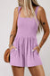 Green Casual Pocketed Smocked Sleeveless Romper
