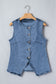 Ashleigh Blue Buttoned Front Slit Denim Vest