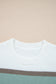 White Striped Color Block Knit Drop Shoulder Sweater