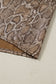 Brown Polo Collared V Neck Short Sleeve Metallic Leopard Blouse