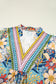 Multicolour Plus Size Floral Print Woven V Neck Half Sleeve Blouse