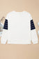 White Exposed Seam Detail Color Block Patch Pocket Drop Shoulder Sweatshirt