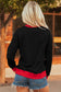 Black GAME DAY Letter Graphic Varsity Striped Detail Baggy Sweatshirt