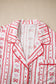 Red Cute Bow Heart Print Ribbon Decor Short 2pcs Pajama Set