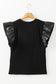 Black GAME DAY Checkered Letter Graphic Leatherette Ruffle Sleeve Top