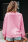 Bonbon Lace Insert Bow Embroidered Exposed Seam Sweatshirt