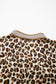 Brown Leopard Print Striped Patchwork 3/4 Sleeve Loose Mini Dress