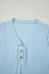 Beau Blue Ribbed Button V Neck Tank Top and Shorts Set
