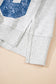 Light Grey Faded Varsity Print Loose Pullover Top