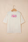 Jet Stream Floral Patched Raw Seam Big Flower Oversize Tee