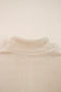 Parchment Fleece Colorblock Patchwork Zipped Neck Pullover Sweatshirt