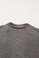Dark Brown Mineral Wash Exposed Seam Patchwork Knit Open Sweater Cardigan