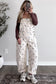 Jet Stream Polka Dot Print Bib Pocket Denim Barrel Overalls Jumpsuit