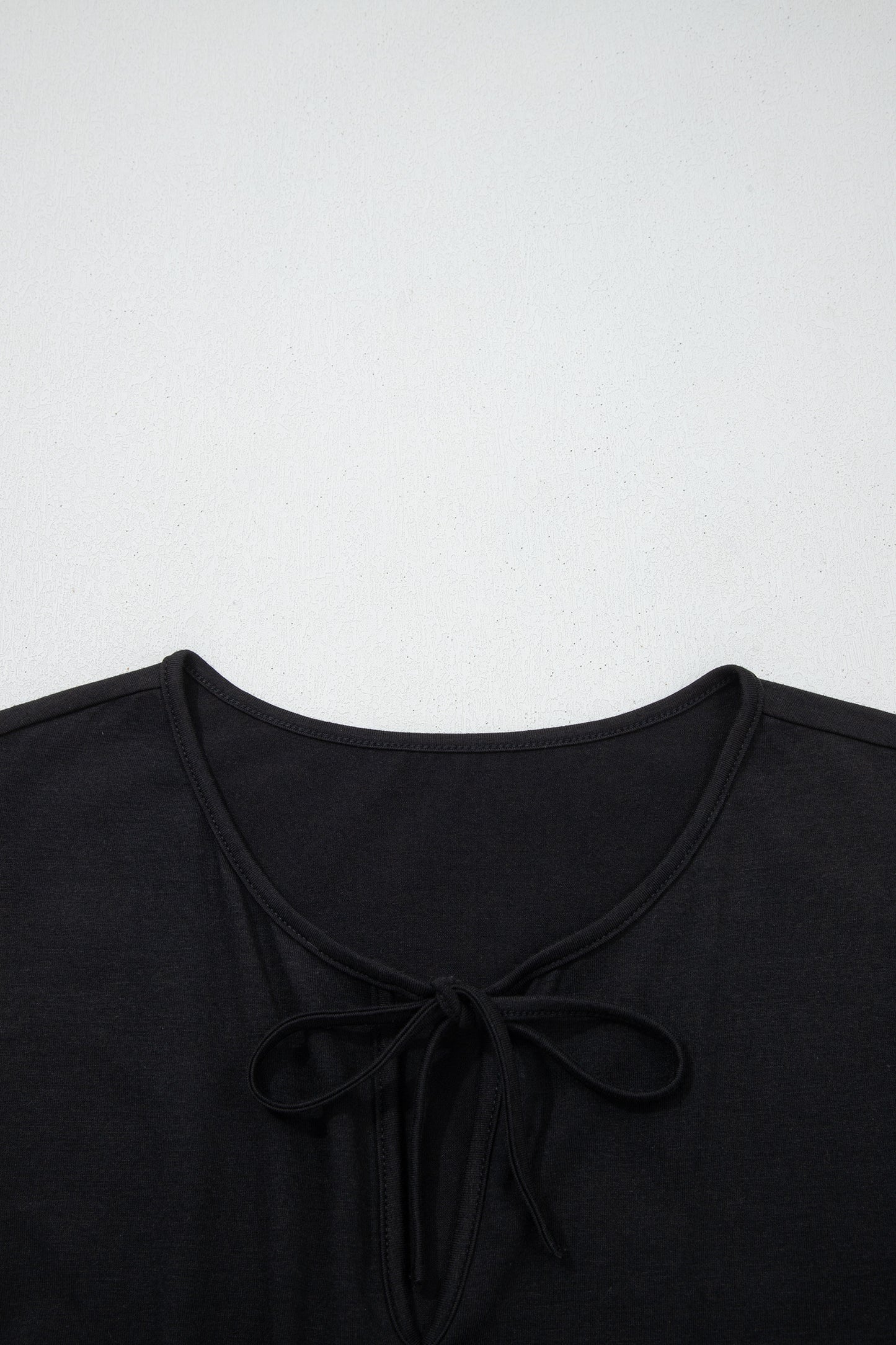 Blue Sapphire Plus Size Solid Color Bow Tie Peplum Tank Top