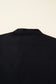 Black Contrast Trim Knot Cuffs Plus Size V Neck Mini Dress