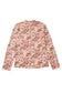 Pink Plus Size Floral Mock Neck Long Sleeve Slim Top