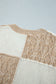 Parchment Colorblock V Neck Long Sleeve Tunic Loose Fit Plus Size Sweater