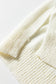 Green Stripe Loose Color Block Drop Shoulder Bubble Sleeve Sweater