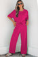 Sky Blue Drop Shoulder Boxy Tee and Barrel Pants Set