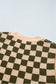 Multicolour Drop Shoulder Plaid Knit Long Sleeve Sweater