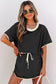 Apricot Colorblock Edge Drop Shoulder T Shirt and Skort 2Pcs Set