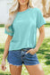 Mint Green Mineral Wash Raglan Sleeve Boxy Fit Cropped Tee