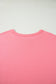 Peach Blossom Solid Color Raw Seam Detail Ruffle Hem Plus Size T Shirt