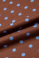 Brown Polka Dot Drawstring Wide Leg Long Sleeve Top Pant Set