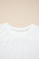White Solid Color Seam Detail Raglan Long Sleeve Top