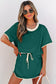Apricot Colorblock Edge Drop Shoulder T Shirt and Skort 2Pcs Set