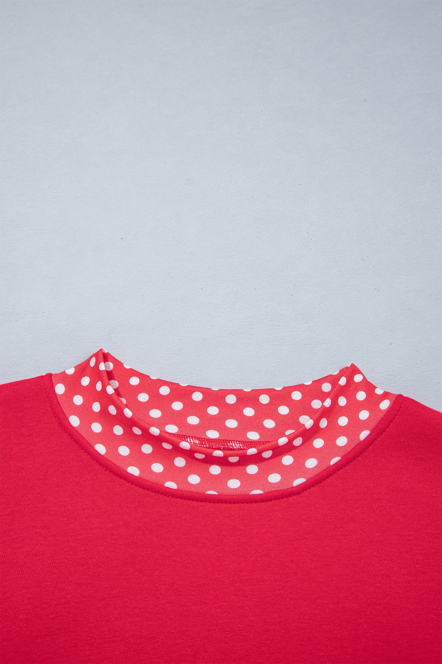 Brown Colorblock Polka Dot Contrast Trim Oversized Sweatshirt