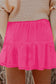 Navy Blue Plus Size Frilled Elastic Waist Lace Trim Boho Ruffled Shorts
