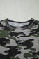 Brown Retro Camouflage Print Exposed Seam Patchwork Drop Shoulder Sweatshirt