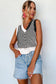 Black Contrast Chevron Knit V Neck Sweater Vest