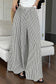 Black Stripe Elastic Waist Ultra Wide Leg Pants