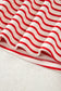 Red Stripe Collared V Neck Drop Shoulder Pullover and Skort 2pcs Outfit