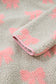 Gray Bow Sherpa Quarter Zip Drop Shoulder Baggy Sweatshirt
