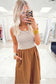 Chestnut Striped Colorblock Patchwork Sleeveless Casual Long Dress